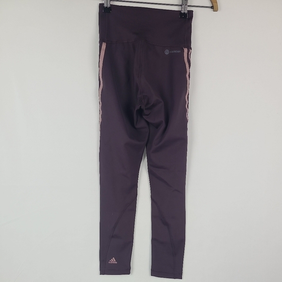 NEW Adidas Women OPT ICON Tights Running maroon purple Bottom Sz XS NWT - Picture 4 of 7